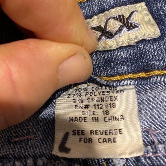 L womens Traxx solid blue stretch above knee denim skirt plus size 18 - Picture 4 of 4